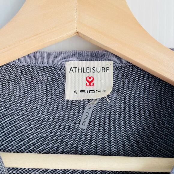 Athleisure by Sioni blue cardigan sweater size small - Picture 5 of 9